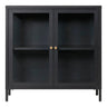 Dalby Vitrinekast glas/staal - zwart 80 cm dressoir - metaal en glas - Mooier Thuis