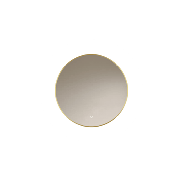 Badkamerspiegel Aurora 60×60 cm met gouden lijst met dimbare LED en anticondens