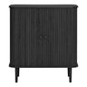 Nikko Dressoir Zwart met Ribbelfront 80 cm - mdf en grenenhout - Mooier Thuis