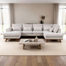 Japandi 3-zits chaise longue rechts - Melva Beige hoekbank rechts - 290 cm breed - Mooier Thuis