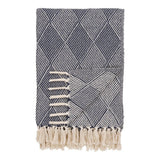 Izmir plaid - blauw - 130×180 cm plaid/deken - 80% gerecycled katoen, 20% polyester - Mooier Thuis