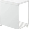 Yamazaki Tower prullenbak op wielen, 2 compartimenten - wit - 52 cm breed - Mooier Thuis