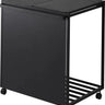 Yamazaki Tower prullenbak op wielen, 2 compartimenten - zwart - 52 cm breed - Mooier Thuis