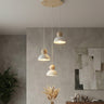 Kaki hanglamp hout 3-lichts wit naturel premium hanglamp met lampenkap - sfeervol in een Scandinavisch interieur