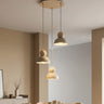 Kaki hanglamp hout 3-lichts mokka naturel premium hanglamp met lampenkap - sfeervol in een Scandinavisch interieur