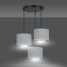 HILDE 3-lichts hanglamp - Grijs fluweel premium hanglamp met lampenkap - bestellen bij Mooier Thuis