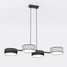 DRUMS 4-lichts hanglamp - Zwart grijs frame hanglamp met lampenkap - zwart en grijs - Mooier Thuis