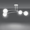 Mooier Thuis - PREGOS 4-lichts plafondlamp – Wit plafondlamp met ronde bol - 60 cm breed