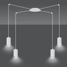 TRAKER 4-lichts hanglamp - Wit frame hanglamp met lampenkap - sfeervol in een Modern interieur