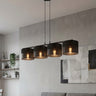Karbon hanglamp textiel 4-lichts zwart hanglamp met lampenkap - sfeervol in een Industrieel interieur