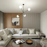 LINEAR 4-lichts hanglamp - Wit glas hanglamp met ronde bol - sfeervol in een Modern interieur
