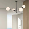 Mooier Thuis - HUNTER 4-lichts hanglamp - Wit glas - Zwart frame hanglamp met ronde bol - 89 cm breed