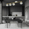 MONZA 4-lichts plafondlamp – Smoke glas plafondlamp met ronde bol - sfeervol in een Modern interieur