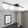 Mooier Thuis - KAIRO 4-lichts plafondlamp - Wit glas plafondlamp met ronde bol - 87 cm breed
