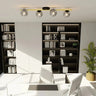 SPLENDI 4-lichts plafondlamp - Smoked glas - Zwart goud plafondlamp met ronde bol - sfeervol in een Modern interieur