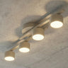 Fragment plafondlamp 4-lichts mokka plafondlamp met kap - afbeelding 6