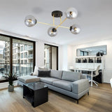 MAGNUM 4-lichts plafondlamp - Smoked glas plafondlamp met ronde bol - afbeelding 8