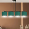 HILDE 4-lichts balkhanglamp - Groene fluweelkappen hanglamp met lampenkap - afbeelding 9