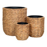 Hanoi Plantenbakset van waterhyacint - naturel - set van 3 stuks - 25 cm breed - Mooier Thuis