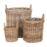 Sema Mandenset van kubu rotan - naturel - set van 3 stuks opbergmandenset - 20 cm breed - Mooier Thuis