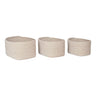 Cadima Mandenset van katoen - beige - set van 3 stuks opbergmandenset - 12 cm breed - Mooier Thuis