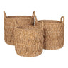 Krabi Mandenset van zeegras - naturel - set van 3 stuks opbergmandenset - 28 cm breed - Mooier Thuis