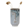 Porseleinen vaas - tweekleurig blauw - 9 cm breed - Mooier Thuis