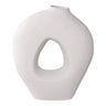 Keramieken vaas rond - wit - 24 cm breed - Mooier Thuis
