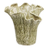 Vaas Keramiek Golvende Kraag Donker Zand 23,5 cm - beige en bruin - Mooier Thuis