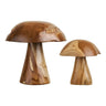 Kodi decoratieve paddenstoelen van teakhout 2 stuks - naturel - 25/35 cm breed - Mooier Thuis