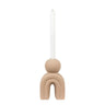 Kandelaar van grès voor dinerkaars - bruin - L10,5 × B6,5 × H17 cm - Mooier Thuis