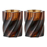 Theelichthouder van glas 2 stuks - gerookt bruin - Ø6 × 7 cm - Ø6 × H7 cm - Mooier Thuis