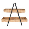 Alfaro dienblad - zwart/naturel - 42 × 23 × 43,5 cm dienblad op poten - zwart en naturel - Mooier Thuis
