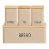 Tula brooddoos beige met 3 bewaarbussen - 9 cm breed - Mooier Thuis