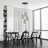 ASTRAL 4-lichts hanglamp - Smoked glas hanglamp met ronde bol - sfeervol in een Modern interieur