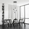 ASTRAL 4-lichts hanglamp - Helder glas hanglamp met ronde bol - 40 cm breed
