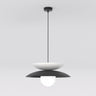 Nagoya hanglamp wit glas 5-lichts zwart hanglamp met lampenkap - zwart en wit - Mooier Thuis