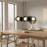 MODEL 6-lichts hanglamp - Zwart frame hanglamp met lampenkap - bestellen bij Mooier Thuis