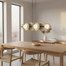 MODEL 6-lichts hanglamp - Wit glas - Mocha frame hanglamp met lampenkap - sfeervol in een Modern interieur