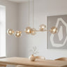 Magnus hanglamp amber glas 6-lichts amber hanglamp met ronde bol - afbeelding 5