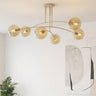 Pregos plafondlamp amber glas 6-lichts amber plafondlamp met ronde bol - afbeelding 6