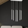 SELTER 6-lichts hanglamp - Wit frame hanglamp met buisvorm - afbeelding 7