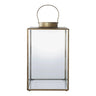 Mohali lantaarn van glas en metaal - antiek messing-look - Ø24 × 42 cm - beige - Mooier Thuis