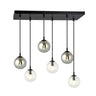 COSMO 6-lichts hanglamp - Smoked glas en helder hanglamp met ronde bol - smoked en transparant - Mooier Thuis