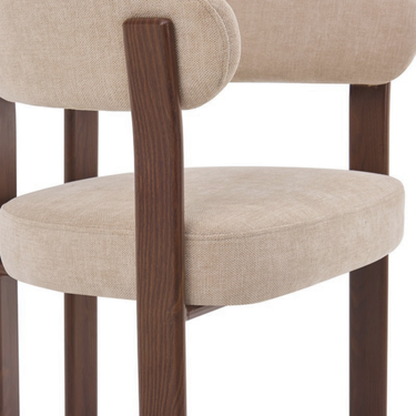 Eetkamerstoel Rose - Beige met Armleuning