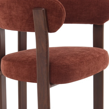Eetkamerstoel Rose - Burgundy met Armleuning