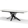 VEGAS Uitschuifbare Eettafel Wit Marmer 160-240x90 cm uitschuiftafel - ovaal - Mooier Thuis