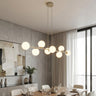 Magnus hanglamp opaalwit glas 8-lichts mokka hanglamp met ronde bol - afbeelding 8