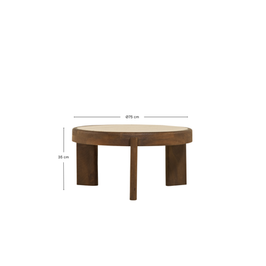 Salontafel Bora - Ø75cm Bruin