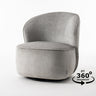 Draaifauteuil Sammy - Stof Loris Grijs - 76 cm breed - Mooier Thuis